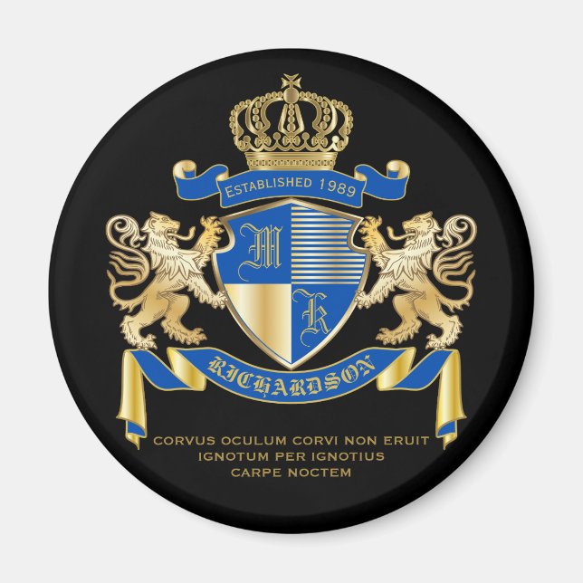 Skapa din egen Jacka av det Lejona emblemet Arm Bl Magnet (Framsidan)