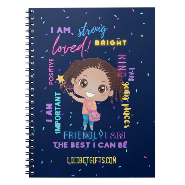 Skapa din egen jag är - positiva flickanställnings anteckningsbok (Framsidan)