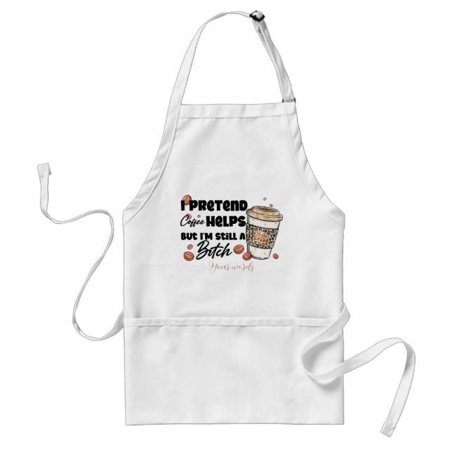 Skapa din egen jag håller fast vid kaffehjälpen förkläde (Framsidan)