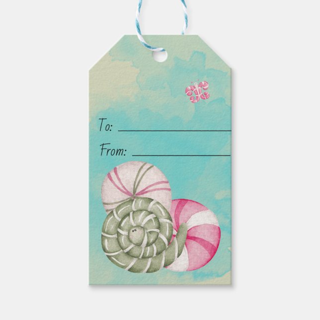 Skapa din egen jul med Spearmint Candy Worms Presentetikett (Framsidan)