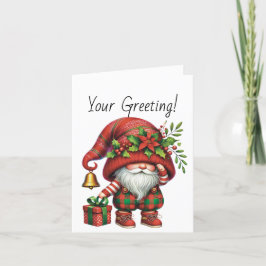 Skapa din egen julklapp Gnome Poinsettias Helgkort
