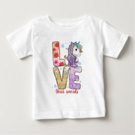 Skapa din egen julklapp Kärlek Unicorn T Shirt