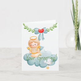 Skapa din egen jullag med Cute Angel Harp Helgkort