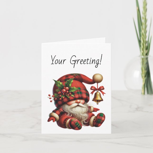 Skapa Din Egen Julplaid Tomte Jultomte Helgkort (Framsida)