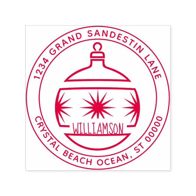 Skapa din egen julprydnadsReturadress Självfärgande Stämpel (Design)