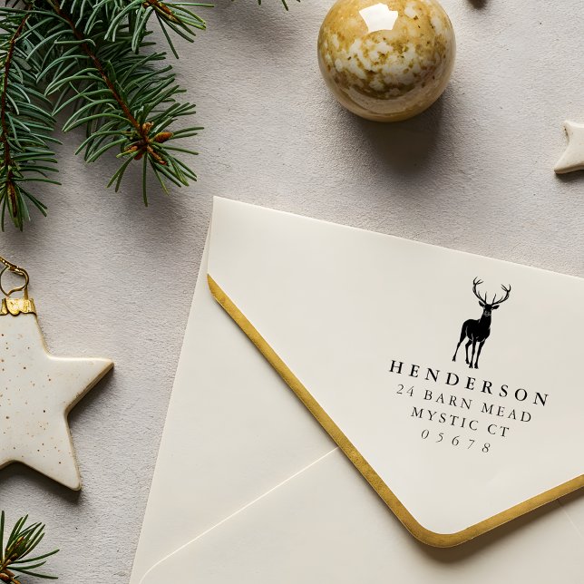 Skapa din egen julrenfamilj Adress Stämpel (Skapare uppladdad)