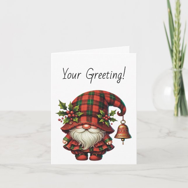 Skapa din egen jultomte helgkort (Framsida)