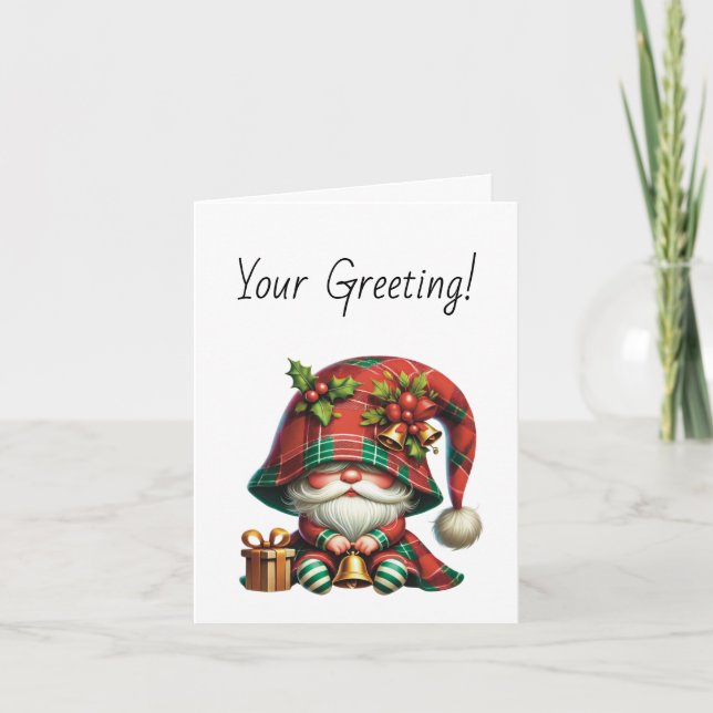 Skapa din egen jultomte Klockor Helgkort (Framsida)