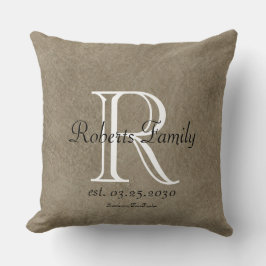 Skapa Din Egen Kaffe Falskt Läder Monogram Kudde