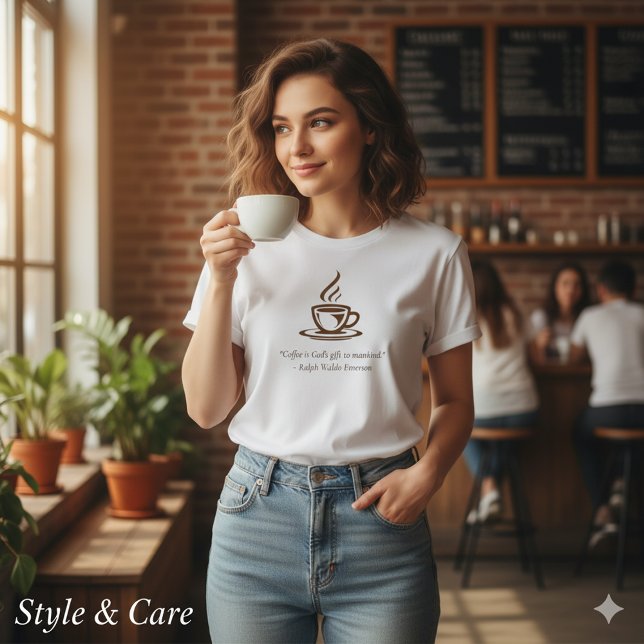 Skapa din egen kaffesats kvinnoshirt t shirt (Create Your Own Coffee Saying Women’s Shirt)