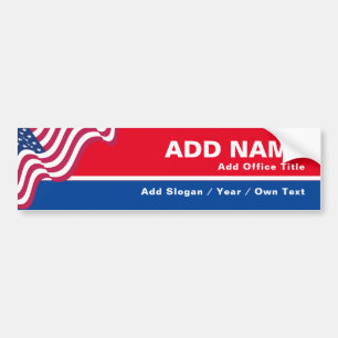 Skapa din egen Kampanj Patriotic Flagga Sticker Bildekal