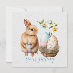 Skapa Din Egen Kanin & Ägg med Vilda Blommor Julkort