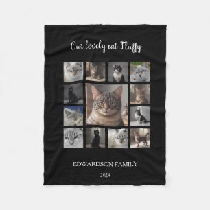 Skapa din egen kattfotokollage monogram namn fleecefilt