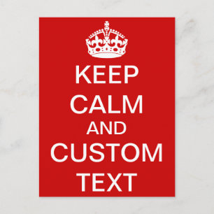 Skapa Din Egen Keep Calm and Carry On Anpassad Vykort