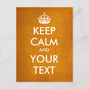 Skapa din egen "Keep Calm & Carry On" (guld folie) Vykort