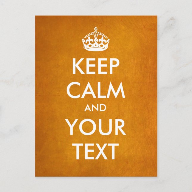 Skapa din egen "Keep Calm & Carry On" (guld folie) Vykort (Framsida)