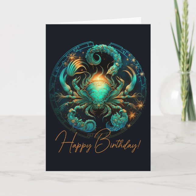 Skapa din egen kelestial Cancer Zodiac Helgkort (Framsida)