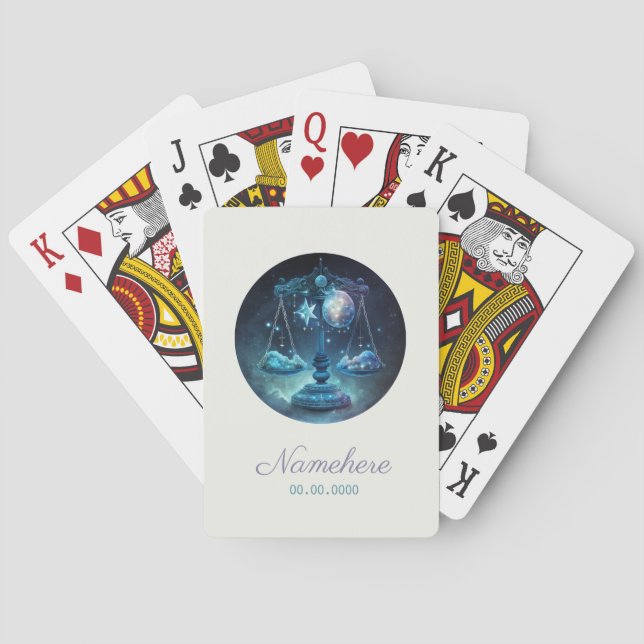Skapa din egen kelestial Libra Zodiac Casinokort (Baksidan)