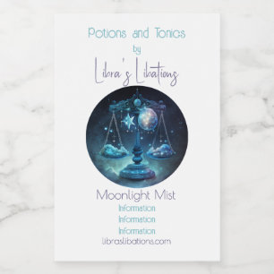 Skapa din egen kelestial Libra Zodiac Vinetikett