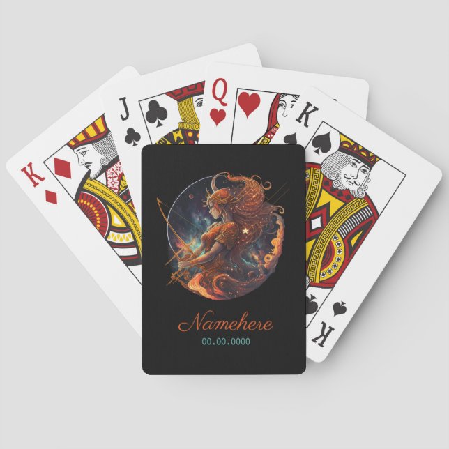 Skapa din egen kelestial Sagittarius Zodiac Casinokort (Baksidan)