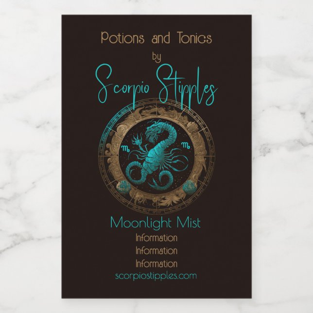 Skapa din egen kelestial Scorpio Zodiac Vinetikett (Enkel etikett)