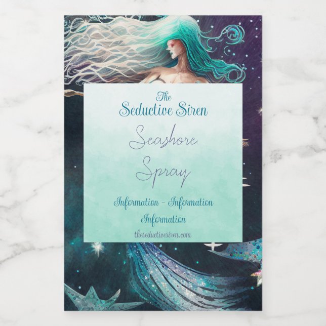 Skapa din egen kelestial Sjöjungfru Paradise Vinetikett (Enkel etikett)