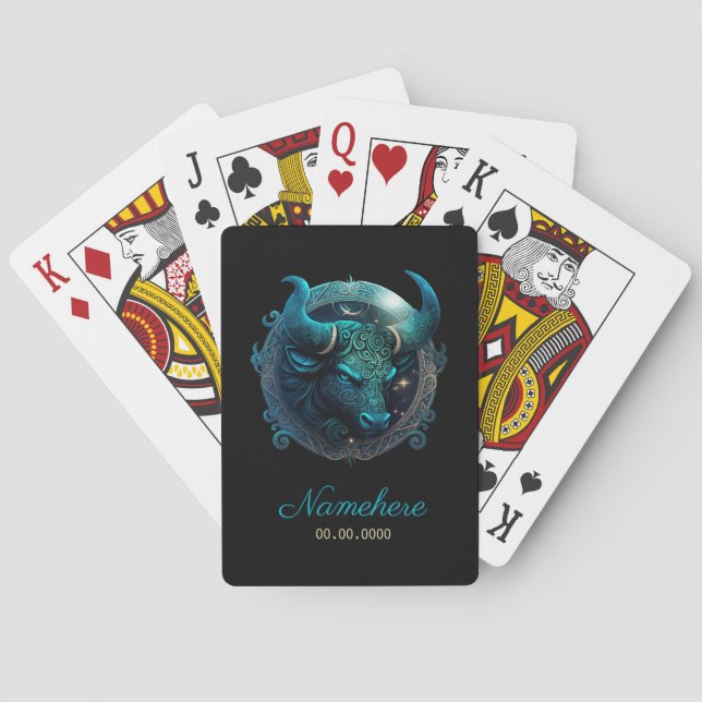 Skapa din egen kelestial Taurus Zodiac Casinokort (Baksidan)