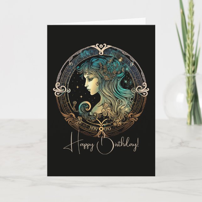 Skapa din egen kelestial Våg Zodiac Helgkort (Framsida)