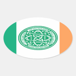 Skapa din egen keltiska Grönt Shamrock Irish Ovalt Klistermärke
