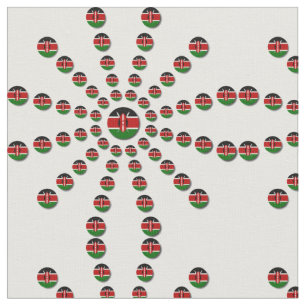 Skapa din egen Kenya Polka Dot Black Red-Grönt Tyg
