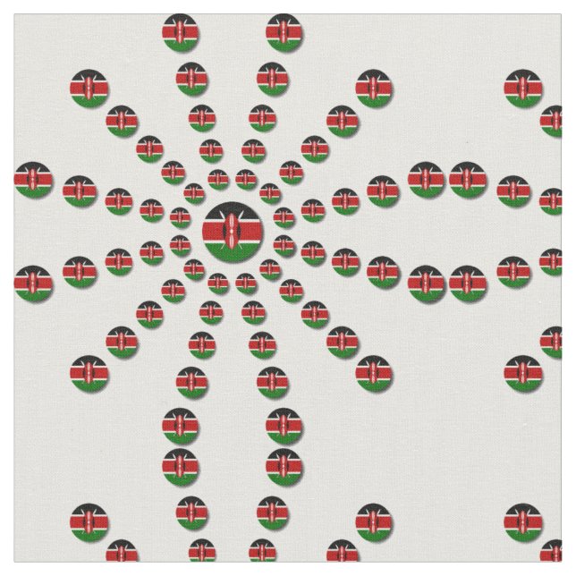 Skapa din egen Kenya Polka Dot Black Red-Grönt Tyg (Närbild)