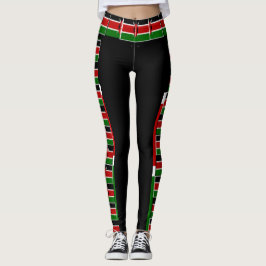 Skapa din egen Kenyas nationalstat Flagga mönster Leggings