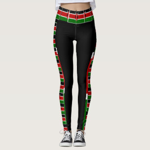 Skapa din egen Kenyas nationalstat Flagga mönster Leggings