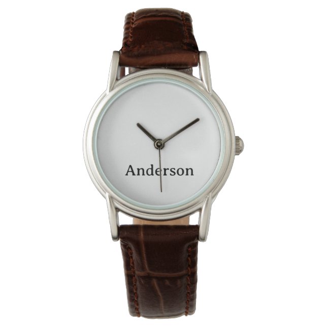 Skapa Din Egen Klassisk Brun Läderrem för Kvinnor Armbandsur (Framsida)