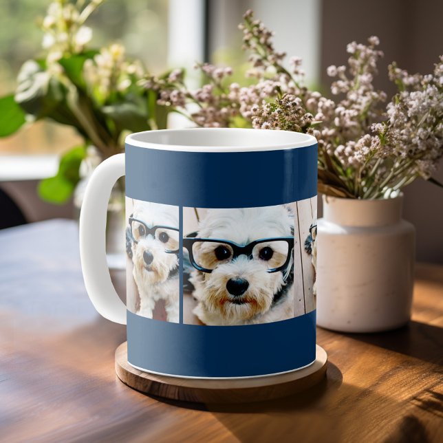 Skapa Din Egen Kolla Navy 4 Bilder Kaffemugg (Custom photo mug)