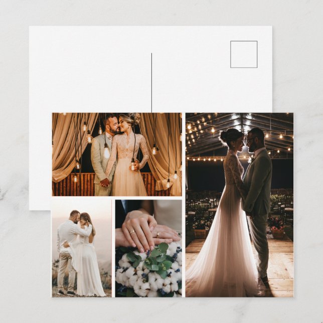 Skapa din egen kollage med 4 bilder vykort (Fram/baksida)