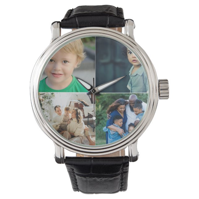 Skapa din egen kollage med 4 foton armbandsur (Framsida)