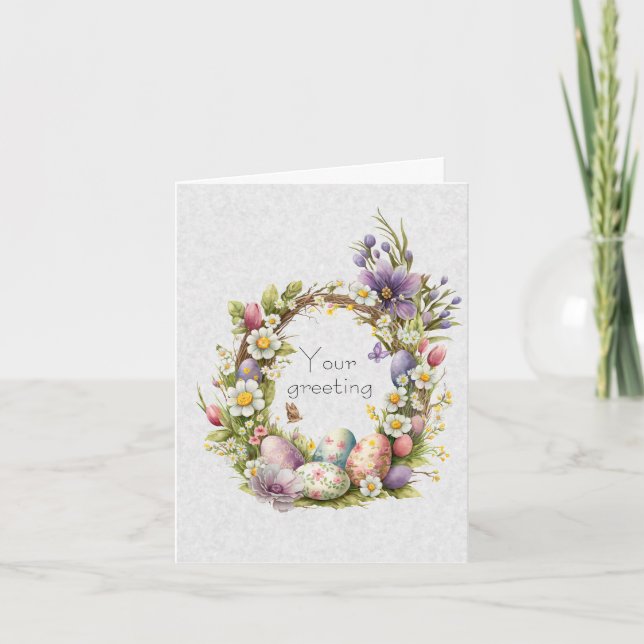 Skapa Din Egen Korg med Ägg & Vilda Blommor Kort (Framsida)
