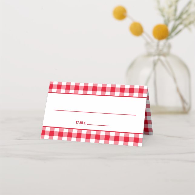 Skapa din egen Land Gingham Placeringskort (Framsida)
