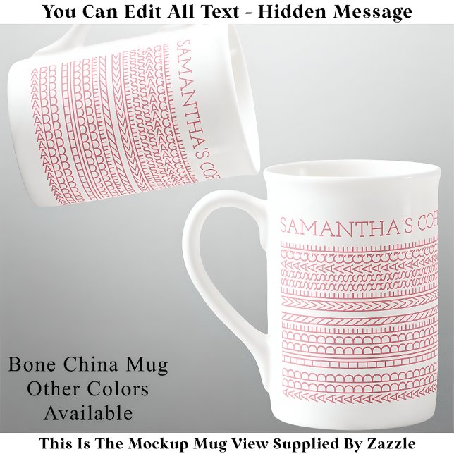 Skapa din egen länge Gömt Message 148PW-Novelty Benporslin Mugg (Skapare uppladdad)