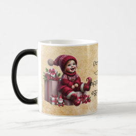 Skapa Din Egen Leende Vintage Jul Tomte Magisk Mugg