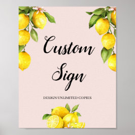Skapa din egen lemon citrus anpassad skylt 8x10