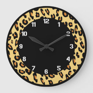 Skapa din egen leopard Skin Mönster Stor Klocka