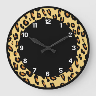 Skapa din egen leopard Skin Mönster Stor Klocka
