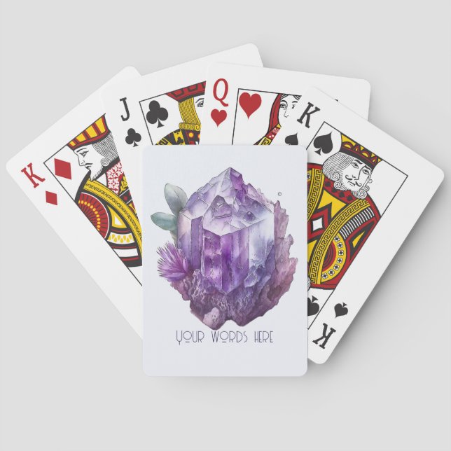 Skapa din egen Lila Amethyst Crystals Casinokort (Baksidan)