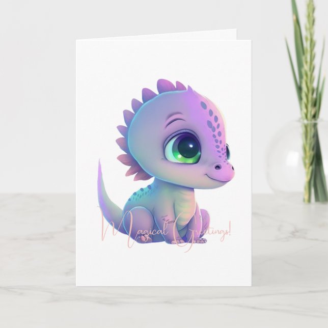 Skapa din egen Lila Baby Dragon Kort (Framsida)