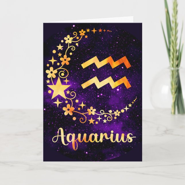 Skapa din egen Lila Celestial Aquarius Helgkort (Framsida)