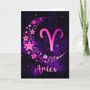 Skapa din egen Lila Celestial Aries Zodiac Helgkort
