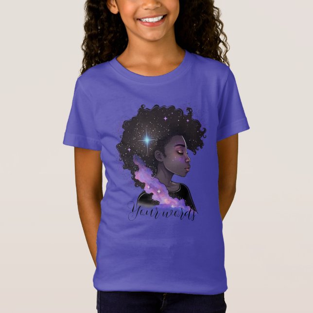 Skapa din egen Lila Celestial Black Girl T Shirt (Framsida)