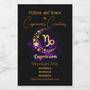 Skapa din egen Lila Celestial Capricorn Vinetikett